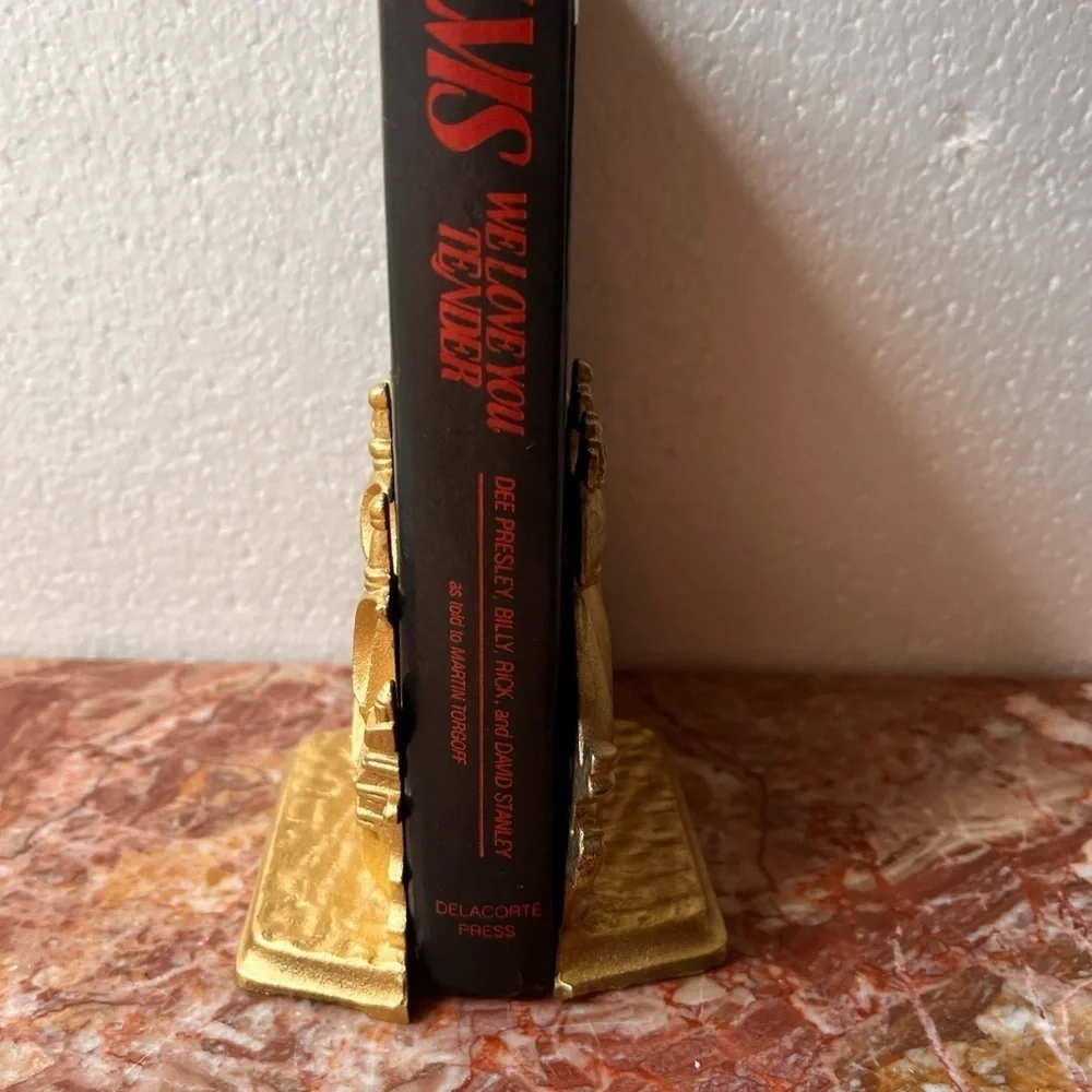 Antique Bronze gilded Bookend Sailing Boat 1803 Galleon Time Of Elizabeth Stamp